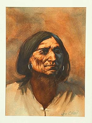 George C. Vail (American, 1922-2013), Portrait Of A Native American Woman, Watercolor On Paper. 