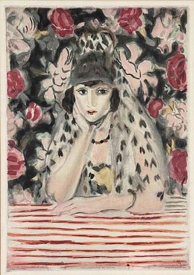 Jacques Villon After Henri Matisse, Espagnole A La Mantille, Aquatint. Signed upper left "Grave 