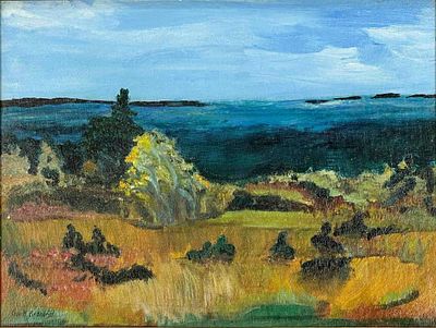 George Kennedy Brandriff (American, 1890-1936), Southern California Seascape, Oil On Canvas Board. 