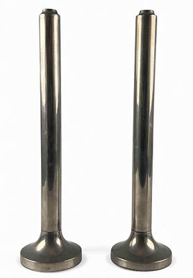 Pair Of Italian Mid Century Modern Pewter Candlesticks. Marked "G.G. Peltro 95 Studio E Disegno 