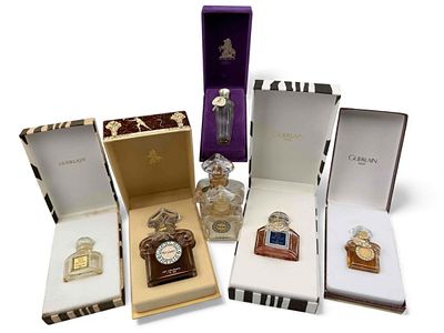 Grouping Of Vintage Guerlain Perfume Bottles & Boxes. Grouping Of Vintage Guerlain Perfume 