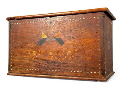 19th Century Philippine Shell & Marquetry Inlaid Hardwood Chest. 19th Century Philippine Shell 