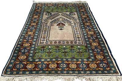 Colorful Finely Knotted Prayer Rug. Approximately 47.0L x 33.0W in.FOR SHIPPING: You may reach 