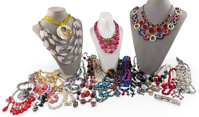 Large Lot Of Costume Jewelry, Including Vintage Pieces. Includes mother of pearl, glass beads 
