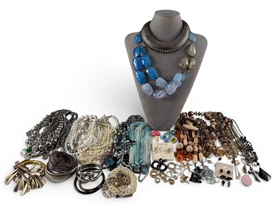 Lot Of Costume Jewelry, Including Vintage Pieces. Includes vintage mushroom form brooch, marked 