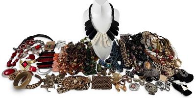 Lot Of Costume Jewelry, Many Tribal Inspired Pieces. Includes carved bone necklace 