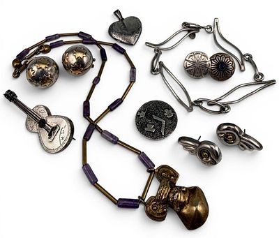 Grouping Of Sterling Silver Jewelry, Including Gold Accented & Gem Set Pieces. Grouping Of 