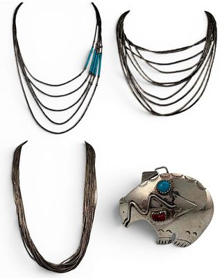 Native American Liquid Silver Necklaces & Pendant. Native American Sterling Liquid Silver 