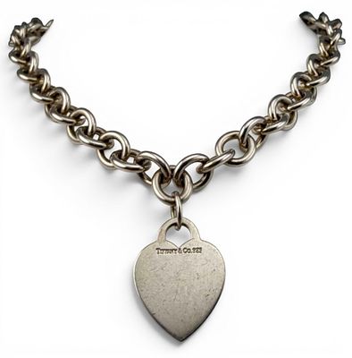 Tiffany & Co. Sterling Silver Heart Tag Necklace. Tiffany &amp; Co. Sterling Silver Heart Tag 