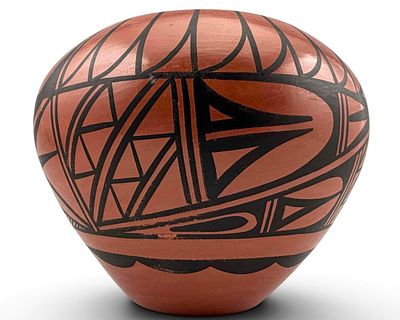 Donald Chinana, Jemez Pueblo Pottery Jar. Signed "Donald Chinana Jemez." Approximately 6.75H x 