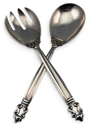 Georg Jensen Sterling Silver Serving Set, 204.9g. Marked "Sterling Georg Jensen." Approximately 