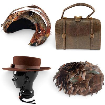 Vintage Hats & Italian Leather Handbag. Vintage Hats &amp; Italian Leather Handbag. 100% wool 
