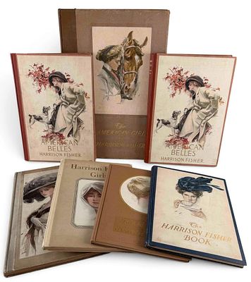 Collection of Early 20th Century Harrison Fisher Illustrated Books. Collection of early 20th 
