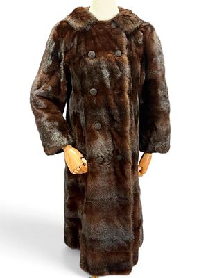 Vintage Joseph Magnin Mink Fur Coat, Ca. 1960's. Length at back approximately 41.0in. Chest 
