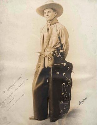 Early 20th C. Cowboy Studio Portrait Photograph, Lane's Studio. Early 20th century 