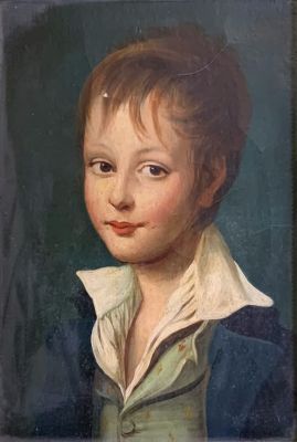 ציור אירופאי עתיק שמן על בד 29X20 ס"מ מסגרת 42X33 ס"מ