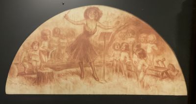 ליטוגרפיה חתומה בפלטה על נייר של Georges REDON (1869-1943) מתוארך 1909 גודל 22X48 ס"מ מסגרת 