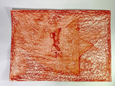 בזוקה ג׳ו צבעי פנדה על נייר jud ומגן דוד ללא מסגרת גודל 42x29 ס"מ