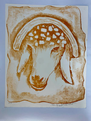 מנשה קדישמן ליטוגרפיה חתומה ממוספרת 72 על 100 ללא מסגרת 70x56 ס"מ