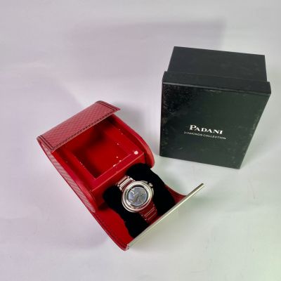 שעון יד חברת padani מנגנון קוורץ מצב כחדש לוח אם הפנינה ויהלומים קטנים במספר 12 וכתר עם אבן חן 