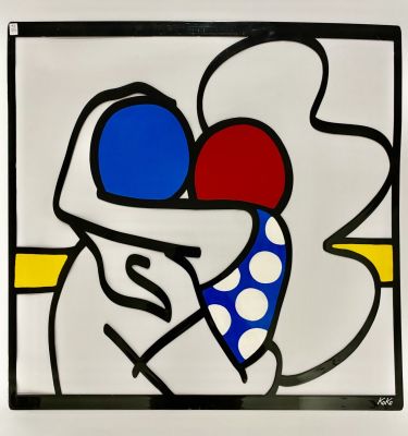 קוקו עבודת חיתוך לייזר דמות זוג אוהבים מידה 60x58 ס׳׳מ