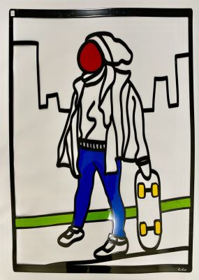 קוקו עבודת חיתוך לייזר דמות גולש סקייטבורד מידה 58x85 ס׳׳מ