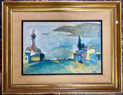 אייזנשר שמן על מזונית כינרת פגם קטן בפינה ראו בתמונות גודל 74x60 ס׳׳מ גודל מסגרת 89x75 ס׳׳מ