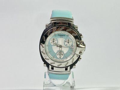 שעון יד TISSOT RACE כרונו קוורץ משולב רצועת גומי - אבזם פטנט - משומש במצב שמור יפה- 32 ממ קוטר 