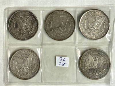 5 מטבעות USA שונות - משקל: 3 יח' מטבע 26.63 גרם -כל אחד 
אחד 26.43 גרם - אחד 26.20 גרם
