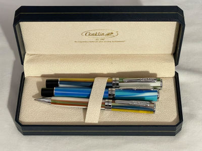 CONKLIN סט 3 עטים דגם STYLOGRAPH עט כדורי וניים נובעים כחדשים בקופסה מקורית