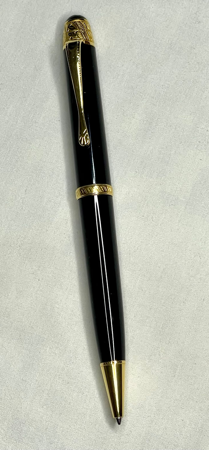 MONT BLANC עט כדורי עיצוב מיוחד ונדיר חלקו כסף מצופה זהב חתום STOD 925 מצב שמור מעולה