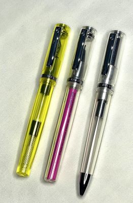 MONTEVERDE USA סט 3 עטים גופים שקופים כחדשים