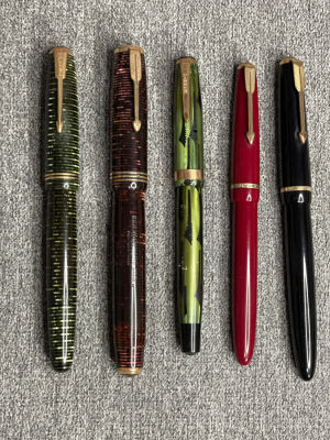 PARKER לוט 5 עטים נובעים ישנים במצב טוב