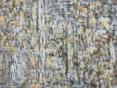 יחיאל קריזה גואש ושמן על ניר 69X49 ס"מ – חתום וממוסגר