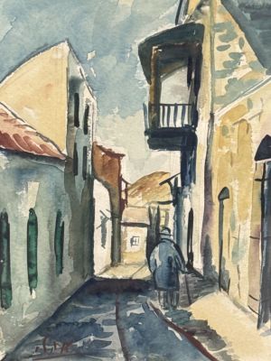 אהלי אקורל 24X18 ס"מ – חתום וממוסגר