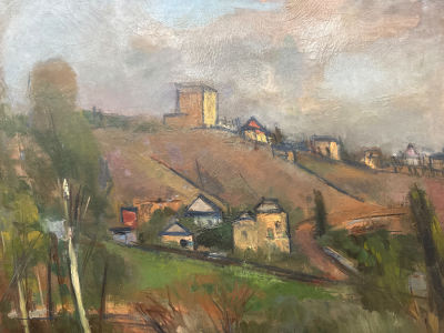 אריה לובין 1940 שמן על בד 54X46 ס"מ – חתום ומתוארך 40 ליד החתימה וממוסגר