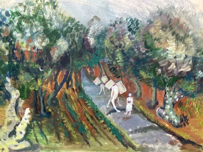 פלדי שמן על נייר על בד 48X67 ס"מ – חתום וממוסגר