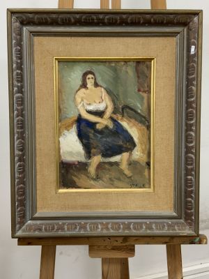 א.אבני שמן על נייר על בד 26X36 ס"מ – חתום וממוסגר