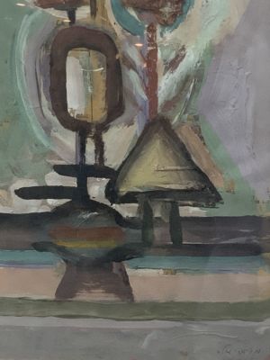 מרדכי אריאלי גואש 28X20 ס"מ – חתום וממוסגר