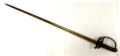 חרב עתיקה של חברת SAMOEL BROTHERS LTD לונדון אנגליה עם חותמת בית היצירה ומגן דוד מסביב זקוק 