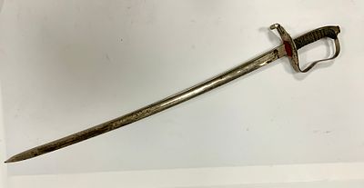 חרב עתיקה מתכת ואבן חתום אך מטושטש ללא נדן גובה 93 ס"מ