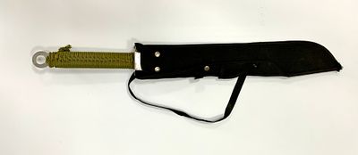 מצ'טה מודרנית לא מושחזת חברת ELEPHANT חתום מתכת וידית שרוך בד עם נדן בד אורך כולל נדן 68 ס"מ