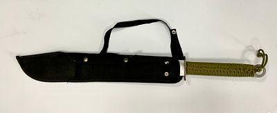 מצ'טה מודרנית לא מושחזת חברת ELEPHANT חתום מתכת וידית שרוך בד עם נדן בד אורך כולל נדן 68 ס"מ