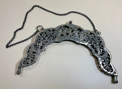 סוגר גדול כסף לארנק כסף 800 גרמני עתיק חתום משקל 155 גרם