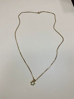 שרשרת זהב 14 k עם תליון מגן דוד משקל 6.4 גרם אורך 58 ס"מ