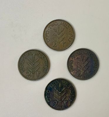 לוט 4 מטבעות ארץ ישראל פלסטינה מלפני קום המדינה
