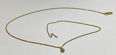 שרשרת זהב 14k חתום תליון יהלום כ0.5 ct משקל 1.88 גרם