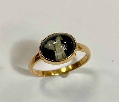 טבעת זהב 14k לא חתום נבדק משובץ טורמלין וקוורץ משקל 2.95 גרם