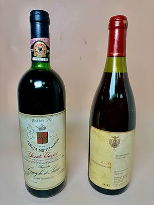 לוט 2 בקבוקי אלכוהול הכוללים: בקבוק יין גרמני של חברת bischoffinger enselberg, 1996 ובקבוק 