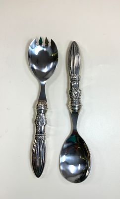 סט כפות הגשה בשילוב כסף 925 ומתכת משקל ברוטו 200 גרם